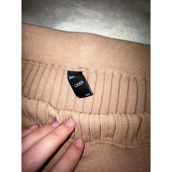 Womens Cider Rib Knit Button Detail Split Midi Skirt Size 1X - Picture 6 of 7